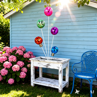 Ornements réfléchissants en forme de boule à motifs floraux disco, fabriqués sur mesure, écologiques, pour les fêtes de festival et les anniversaires