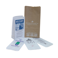 Pochette d'emballage médical en papier kraft brun à fond plat, certifiée FSC, recyclable, jetable, pour pharmacie vétérinaire