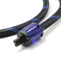 Câble d'alimentation US en gros, câble audiophile avec gaine en PVC, câble d'alimentation HiFi avec connecteur IEC C7 en forme de 8, prise bleue en stock