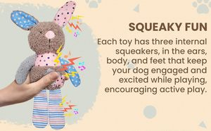 Jouets en peluche pour chiens, collection animaux colorés, jouets en peluche pour animaux de compagnie, jouets qui couinent - Product Image 4