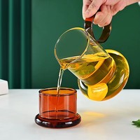 Tasse Gongdao en verre borosilicate transparent de conception moderne haut de gamme avec poignée, couvercle sans BPA, pot à partager pour thé parfumé, lait, eau