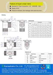 Kansaikako Super Linear <b>Valve</b> S Type (16A, JIS Standard) – PVC Airflow <b>Control</b> <b>Valve</b> - Product Image 6