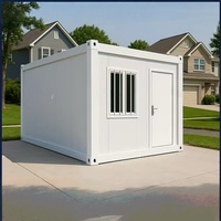Conteneurs de maison en acier préfabriqués durables, pliables, mobiles, personnalisables, avec panneaux sandwich à protection thermique