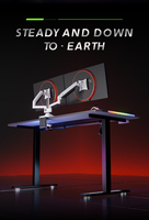 Vente en gros usine, Meilleures ventes : Bureau gaming réglable en hauteur, Table PC noire, Moderne, avec éclairage RGB, pour bureau à domicile et chambre