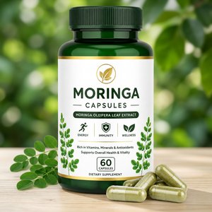 Capsules d'extrait de feuilles de Moringa Oleifera, 60 unités, vitamines, soutien immunitaire pour adultes, complément alimentaire - Product Image 1