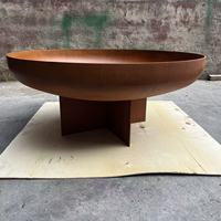 Brasero en acier Corten, robuste et résistant aux intempéries, pour aménagement paysager commercial extérieur