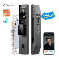 Serrure intelligente de porte avec reconnaissance faciale 3D Aurelysse Tuya, empreinte digitale, interphone vidéo, Wi-Fi, certifiée CE pour porte principale