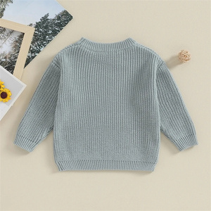Surdimensionné Enfants <span class=keywords><strong>Pull</strong></span> Tops Bébé Garçons Filles Couleur Unie Basique Coton À Manches Longues Pulls Toddler <span class=keywords><strong>Pull</strong></span> - Product Image 3