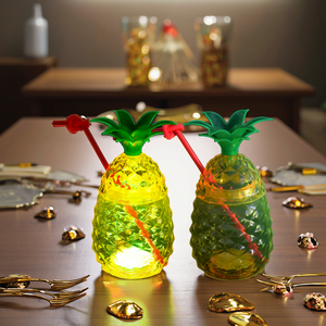 IShine Custom 550ml LED Pineapple <strong>Cup</strong> Straw Beautiful Outdoor Daily Cute Glasses for Easter Lovely Reusable Party Light up <strong>Cup</strong> - Product Image 3