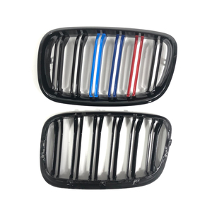 M Style Brillant Noir M Tri Couleur Trois Couleurs Double Latte Ligne Grille Grille Avant pour Bmw <span class=keywords><strong>X5</strong></span> Série <span class=keywords><strong>E70</strong></span> 2008-2014 - Product Image 3