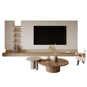 وحدة تلفزيون عصرية مع رف عرض مفتوح ومساحة تخزين لغرفة المعيشة، أثاث منزلي - Product Image 2