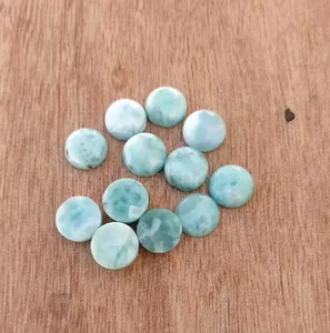 ลาริมาร์สีน้ำเงินธรรมชาติทรงกลมหลังแบนขนาด 12 มม. ประมาณ 2 กะรัต ไม่ผ่านการปรับแต่ง ยี่ห้อ AMARA สำหรับทำเครื่องประดับ แหวน จี้ - Product Image 3