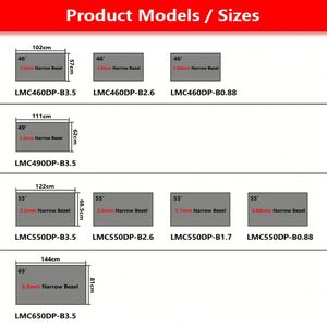 LuxGaze, monitor de pared de vídeo Lcd de bisel estrecho, 46 55 pulgadas, 1,7mm, pared de vídeo LCD para pantalla de exhibición, publicidad - Product Image 4