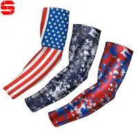promotion camo UV protection shooting basketball sport running cycling seamless compression cycling arm sleeves with custom logo