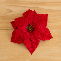 Fleurs artificielles de poinsettia rouge en soie faites à la main sur mesure en gros pour la décoration de couronnes, guirlandes et arbres de Noël