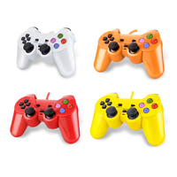 PS2 Kontroler Berkabel, Gamepad Kejutan Ganda untuk Sony Playstation 2 Hitam PS2 Pengontrol Berkabel Gamepad Guncangan Ganda untuk Sony Playst