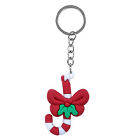Porte-clés mousqueton de Noël en PVC 3D style Chibi Anime, Père Noël, Bonhomme de neige, Arbre, pour cadeaux de fêtes