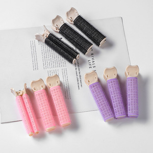 Hair Roller Snap Type Heatless <b>Plastic</b> Resin Cylinder Hair Curler For Bangs Volumizing Clip <b>General</b> Use - Product Image 1