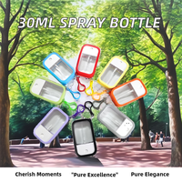 Nouveau Style 30ml PET taille de poche parfum désinfectant pour les mains pompe de pulvérisation d'alcool scellé PET eau cheveux 50ml 100ml capacités