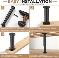 Pieds de meuble réglables pour canapé/lit/chaise/divan/coiffeuse, pieds de support robustes pour remplacement de lit, pour cadre de lit/entretoise centrale de lit