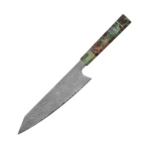Couteau de chef à trancher de 8 pouces en acier Damas 10Cr15CoMoV, manche stabilisé en bois de grenade et résine, couteau de cuisine tranchant - Product Image 6