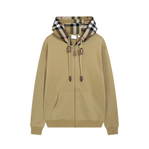 2026 New Trend Casual High-Style Plaid Hat Designer Style Vintage khaki Bur berry <b>Zipper</b> <b>Jacket</b> for Men - Product Image 4
