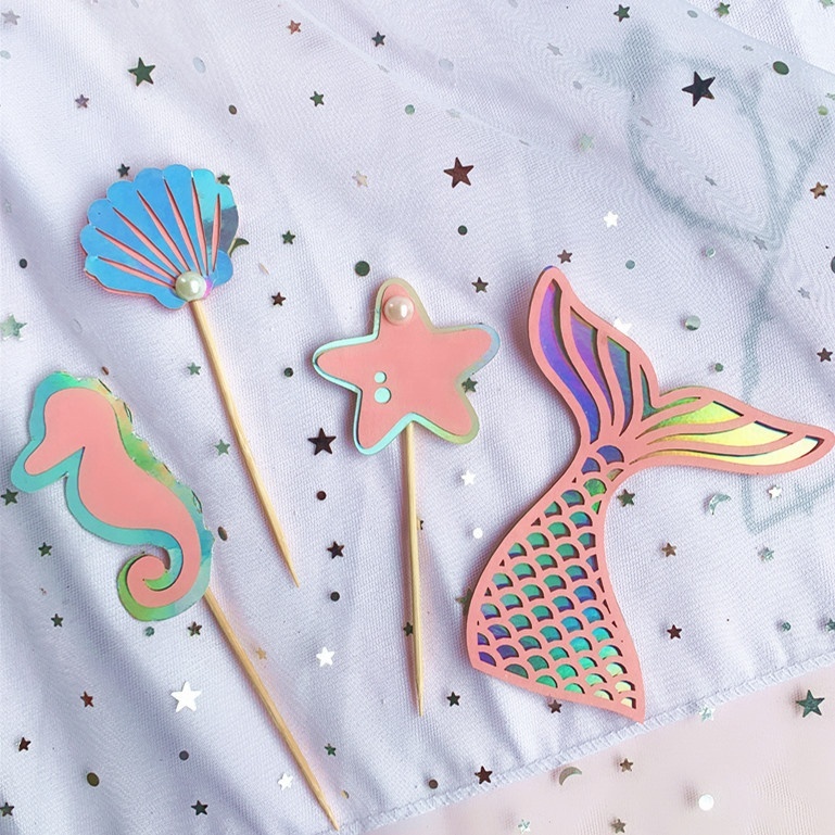 Décoration de gâteau d'anniversaire sirène pour 1er anniversaire – Sous la mer – Décoration de gâteau d'anniversaire sur le thème de la sirène fantaisiste pour fille, accessoires photo pour bébé fille Décoration de gâteau d'anniversaire sirène pour 1er anniversaire – Sous la mer – Décoration de gâteau d'anniversaire sur le thème de la sirène fantaisiste pour fille, accessoires photo pour bébé fille