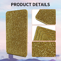 Plaque en acrylique coulé doré de 3 mm, 1,22 m x 2,44 m, brillante, colorée, avec paillettes dorées, pour découpe laser, CNC et gravure