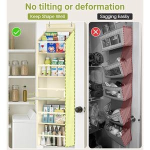 Organisateur à suspendre sur la porte, 10 poches, grande capacité, rangement suspendu pour vêtements et couches de bébé, avec poches profondes transparentes - Product Image 3