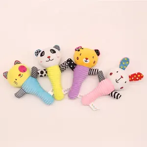 retail wholesale infant playing bell plush animal baby rattle toys sets