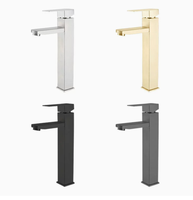 Mitigeur de salle de bain moderne chaud/froid en acier inoxydable noir CE à montage sur plan, monocommande, avec capteur tactile et cartouche céramique