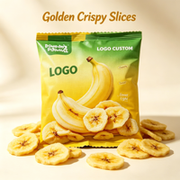 OEM Custom Logo Driezijdig gesealde zak, mat/glans bedrukte plastic zak voor bananenchips & knapperige fruitsnacks