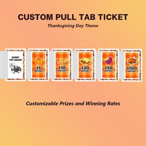 Evento especial Impresión personalizada Pull Tab <span class=keywords><strong>Entradas</strong></span> de juego Break Open Instant Win the Prize Billetes de lotería Pull Tabs - Product Image 3