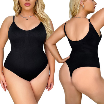 Hot Selling Plus Size Tummy Control Shapewear Body Shaper Seamless Thong Bodysuit