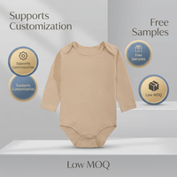 Vente en gros de combinaisons en coton pour bébé de 0 à 24 mois, imprimées ou unies, body bébé à manches longues, vêtements d'hiver pour nouveau-né garçon et fille