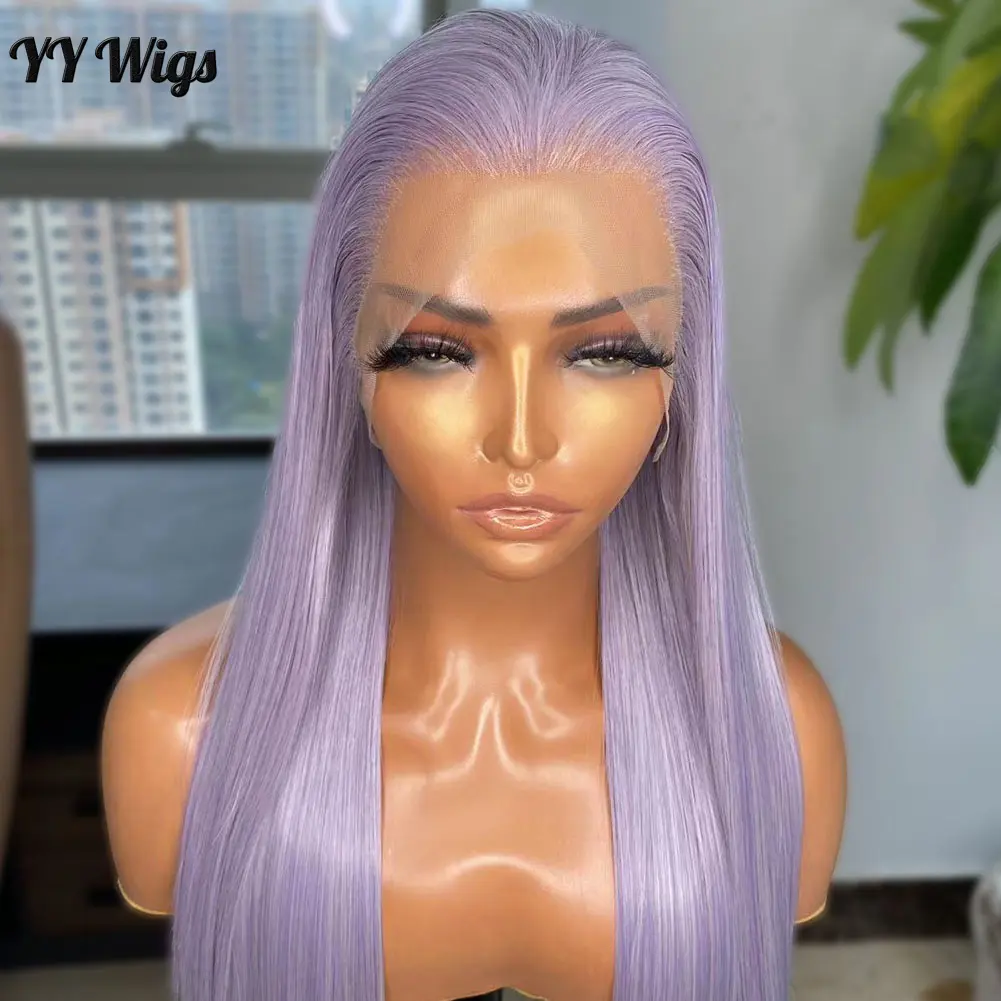 yywig 13x4 Long Silky Straight Futura Mixed Purple Lace Front Synthetic Wigs for Black Women Glueless Lace Front Wig Pre Plucked