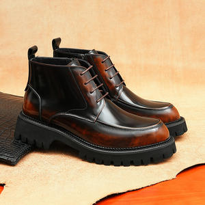 รองเท้าบูททำงานกลางแจ้งทรงสูงแบบคลาสสิกสไตล์ใหม่สำหรับฤดูหนาว  สำหรับผู้ชาย  กันน้ำ  หนังแท้  เพิ่มความสูง  แบบลำลอง  ใส่ได้หลายโอกาส  สำหรับเล่นกีฬา - Product Image 2