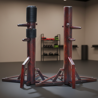 Mannequin en bois Wing Chun autoportant avec design standard, 4 options de couleur pour l'entraînement aux arts martiaux