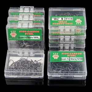 100 pezzi in scatola ami da pesca con anelli in acciaio nero ad alto tenore di carbonio per il pesce gatto della spigola pesca sul fondo della carpa nella spiaggia dell'oceano - Product Image 3