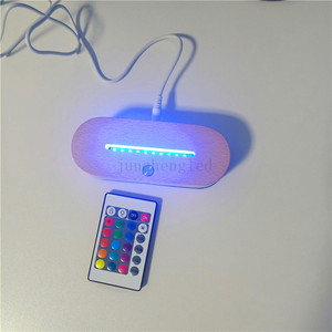Base de luz Led de madera RGB 3D, lámpara de mesa acrílica de noche, soporte de pantalla USB para cristal de resina, accesorios de luz de arte - Product Image 6