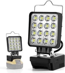 34W Draadloos Werk Licht Pak Voor Dewalt 140 Rotatie 3400lm Helderheid Usb & Type C Opladen Draadloze Werklamp