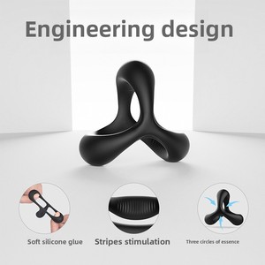 Nam lỏng Silicone đôi Vòng Cock Vòng voi Thiết kế bao quy đầu chống không rung quan hệ tình dục người lớn cho sự chậm trễ xuất tinh - Product Image 2