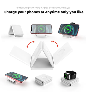 Chargeur sans fil magnétique pliable 15w tendance 3 en 1 Station de charge 3 en 1 de voyage pour <span class=keywords><strong>Apple</strong></span> Watch Airpods Iphone <span class=keywords><strong>Apple</strong></span> - Product Image 6