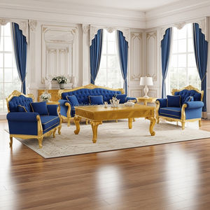 Table basse en bois massif sculpté à la main, style antique doré, OE-FASHION, pour salon de villa royale - Product Image 3