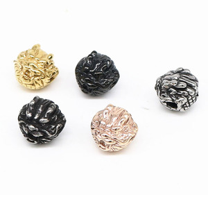 yunnique Stainless Steel Animal Head Beads Round <b>Spacer</b> For Bracelet Making Retro Jewelry Findings Components 10mm GZY-316-141 - Product Image 2