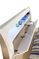 NOVA CUS-MFAA006 UK Offre Spéciale Blanc Rangement Haute Brillant Lit Double Avec Lumière Led Et Tête De Lit De Rangement
