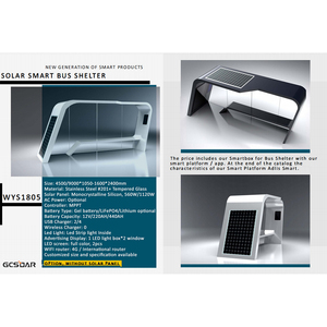 Bus solaire intelligent avec écran LED, ports de charge USB, design résistant aux intempéries et sièges - Product Image 2