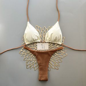 Nuevo Bikini a Rayas de Color Contrastante con Tirantes Ajustables - Traje de Baño Juvenil con <span class=keywords><strong>Tanga</strong></span> Erótica para un Look Vacacional - Product Image 2