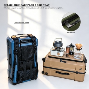 Valise de voyage moderne à ouverture latérale, personnalisable en usine, avec fonction sac à dos 2-en-1, roues pivotantes silencieuses à frein, coque en PC, roulettes rétractables, OEM ODM - Product Image 1