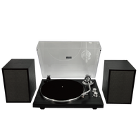 Modern Tasarımlı Vinil Plak Çalar Pikap, Harici Hoparlörler ve Bluetooth Özelliğiyle